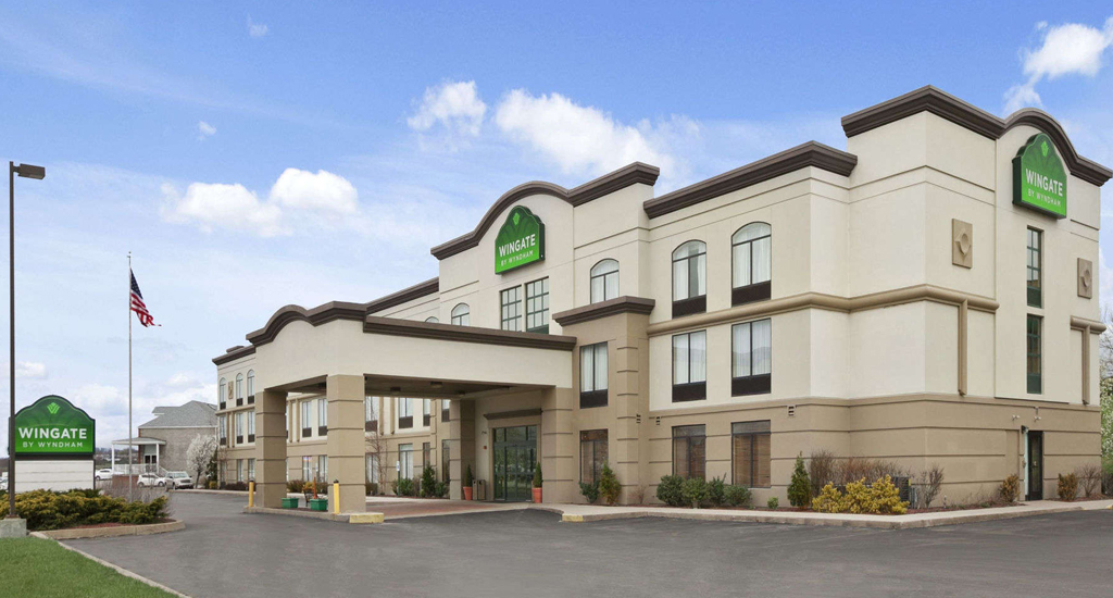 Exterior of Wingate by Wyndham Latrobe hotel in Latrobe, Pennsylvania